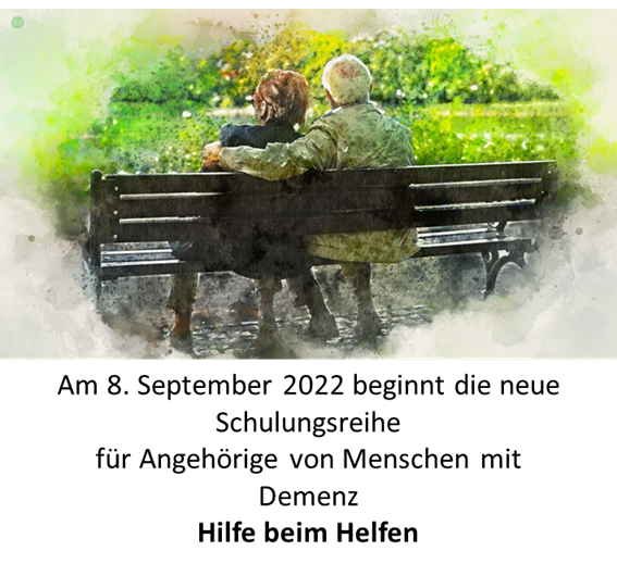 Schulungsreihe für Angehörige startet am 8. September 2022 in Rodalben