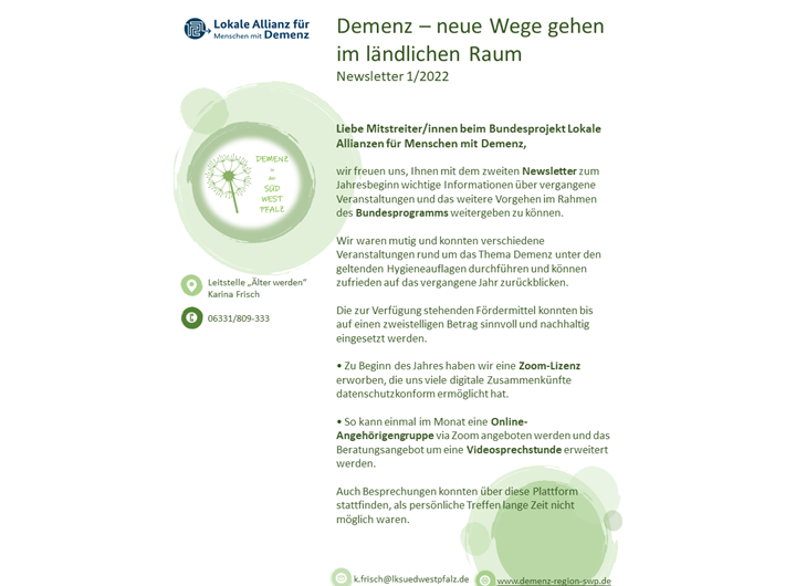 Jahresrückblick 2021 im Newsletter