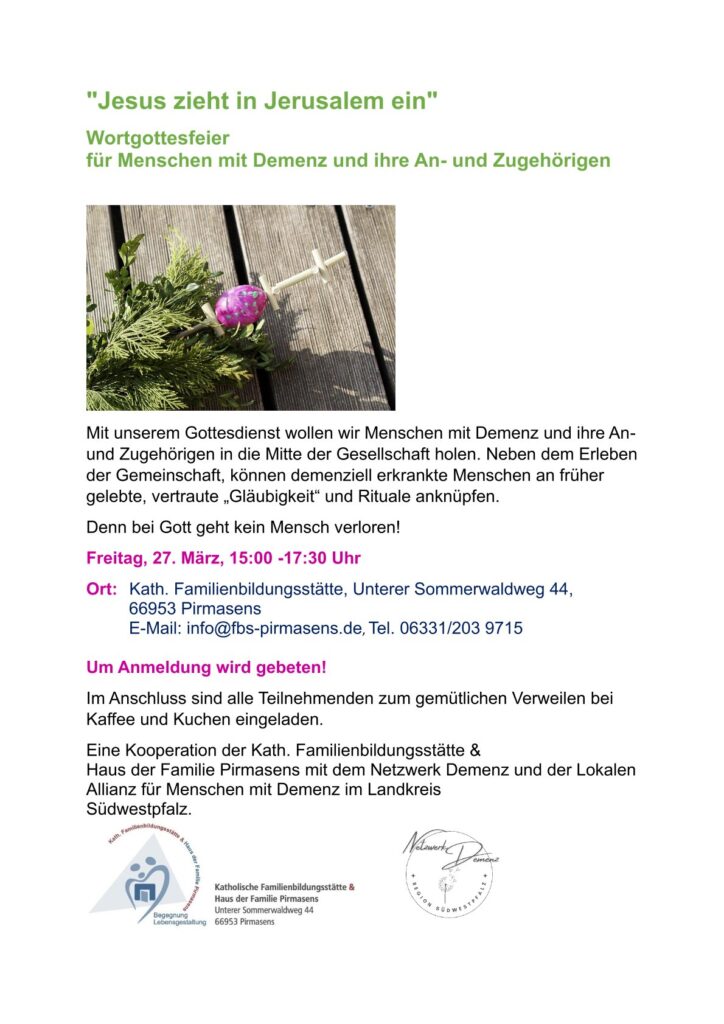Demenz Landkreis Südwestpfalz Pirmasens Zweibrücken Veranstaltungen