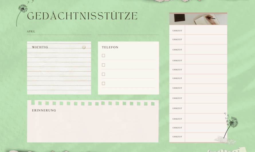 Gedächtnisstütze für mehr Selbständigkeit